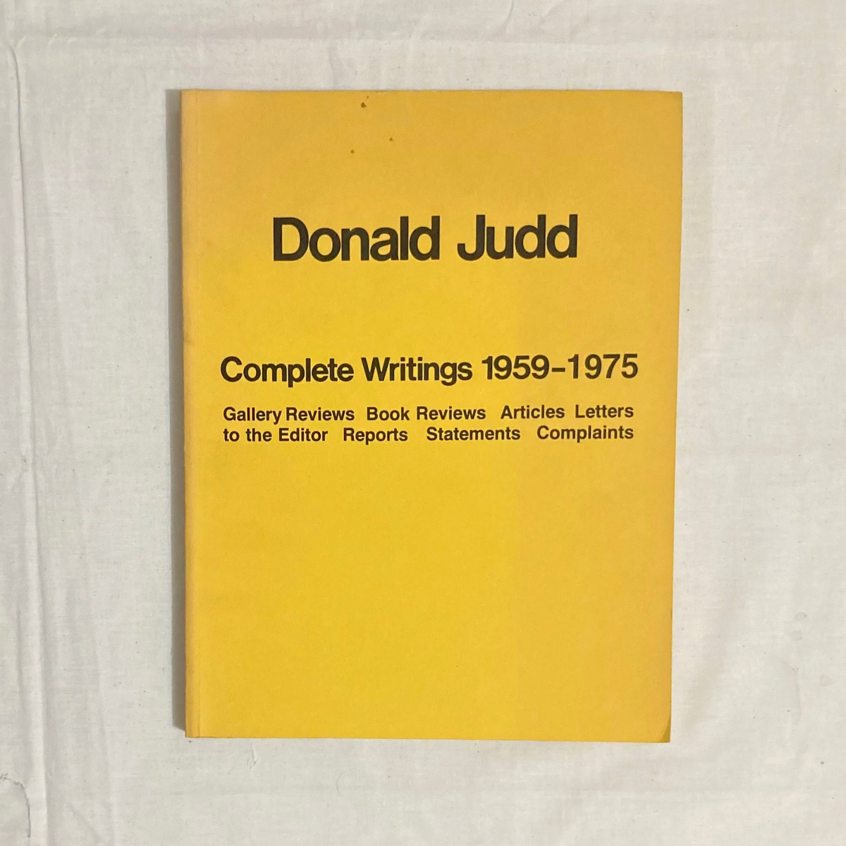 Judd, Donald - Complete Writings 1959-1975 (1975) – Fenrick Books LLC