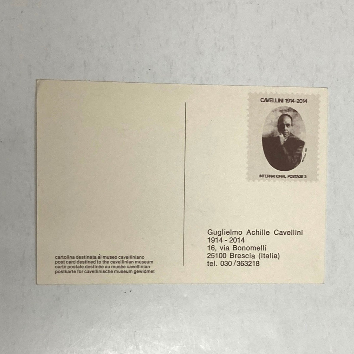 Cavellini, Guglielmo Achille - Post Card Destined to the