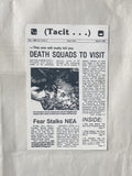 Durland, Steven - (Tacit...): 8 issues of postcard magazine (5 with hand-written message to verso, 1 rubber-stamped message, & 1 performance invitation) + 1 signed drawing on Tacit letterhead (9 items) (Signed) ( 1981-1982, 1984)
