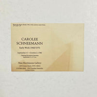 Schneeman, Carolee - Early Work 1960/1970 exhibition invitation