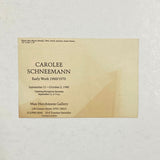 Schneeman, Carolee - Early Work 1960/1970 exhibition invitation