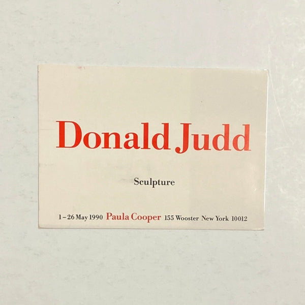 Judd, Donald - Sculpture exhibition invitation
