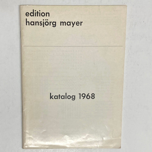 Edition Hansjörg Mayer - Katalog 1968