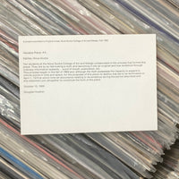 Askevold, David (Curator) - Projects Class Cards, Nova Scotia College of Art and Design, Fall 1969
