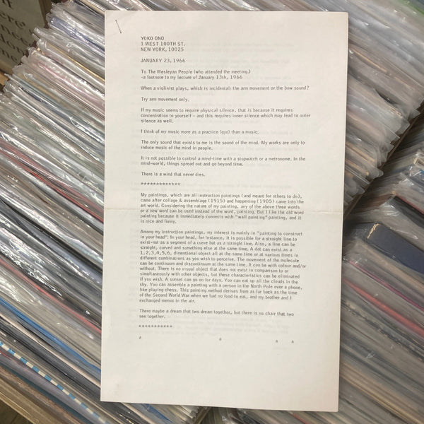 Ono, Yoko - To the Wesleyan People (1966)