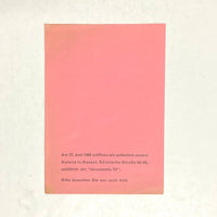Lozano, Lee; etc - Programm I: Bilder Skulpturen Objekte Exhibition Pamphlet