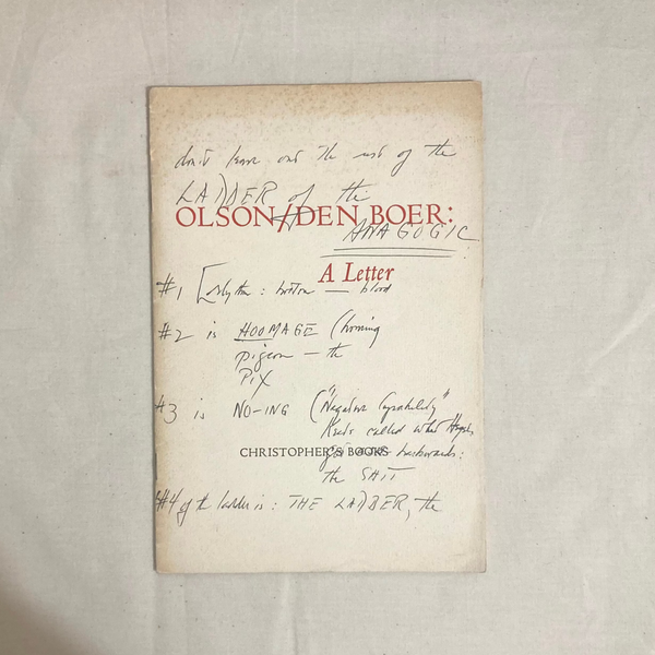 Olson, Charles - Olson / Den Boer: A Letter