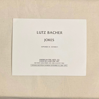 Bacher, Lutz - Jokes: 2004 American Fine Arts exhibition invitation