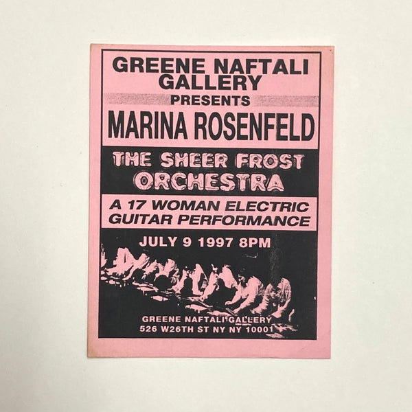 Rosenfeld, Marina - 1997 Greene Naftali Gallery performance invitation