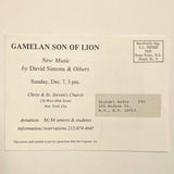 Gamelan Son of Lion -  Performance invitation