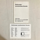 Judd, Donald; etc - Zeichnungen Amerikanischer Künstler exhibition catalog with invitation (1970)