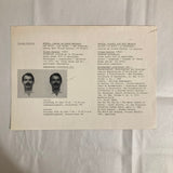 Carrión, Ulises - Rubber-stamped letter, three postcards with notes + Gossip, Scandal & Good Manners invitation & artists' book (Signed) (1981/1985)