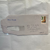 Buczak, Brian - Handwritten letter on Xerox sheet with original envelope and Color Photo Copy "In Crowd INC." Postcard (Signed) (1980)