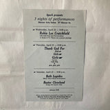 Crutchfield, Robin Lee, etc - 3 Nights of Performances at Mercer Arts Salon (1981)