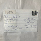 Wilson, May - Unique Hand-made Mail Art Postcard (Mid 1970s)