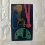 Fine, Albert M. - Unique Oil Pastel Mail Art Postcard (Signed) (1972)