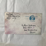 Fine, Albert M. - Unique Oil Pastel Mail Art Postcard (Signed) (1972)