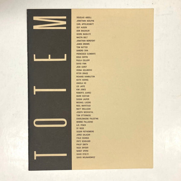 Wojnarowicz, David; Hambleton, Richard; Haring, Keith; Palestine, Charlemagne, etc - Totem 1984 group show exhibition pamphlet