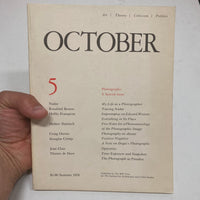 October - Photography : A Special Issue: No. 5, Summer 1978