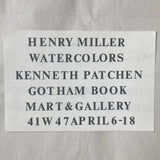 Miller, Henry & Patchen, Kenneth -  Gotham Book Mart & Gallery Watercolors exhibition invitation (1971)