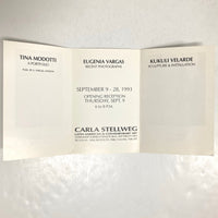 Velarde, Kukuli; Vargas, Eugenia; Modotti, Tina - Pamphlet invitation to 1993 Carla Stellweg Gallery Exhibition