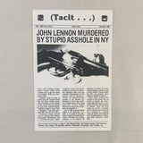 Durland, Steven - (Tacit...): 8 issues of postcard magazine (5 with hand-written message to verso, 1 rubber-stamped message, & 1 performance invitation) + 1 signed drawing on Tacit letterhead (9 items) (Signed) ( 1981-1982, 1984)