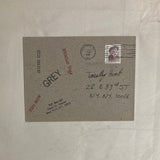 Mott, Toby; Spencer, Paul & The Grey Organization - Handmade rubber-stamped postcard (Signed) (1989)