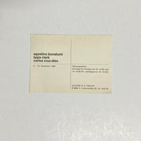 Bonalumi, Agostino; Clark, Lygia & Cruz-Diez, Carlos - Galerie M.E. Thelen 1969 exhibition invitation postcard