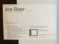 Baer, Jo ( Joe) - Bilder 1962–1968 Exhibition Card