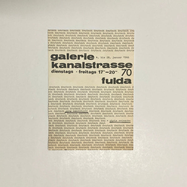 Immendorff, Jörg & Reinecke, Chris - Deutsch Deutsch Deutsch Galerie Kanalstrasse 1966 exhibition announcement card