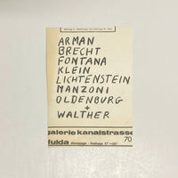 Walther, Franz Erhard; etc - Group Show Galerie Kanalstrasse 1966 exhibition announcement card