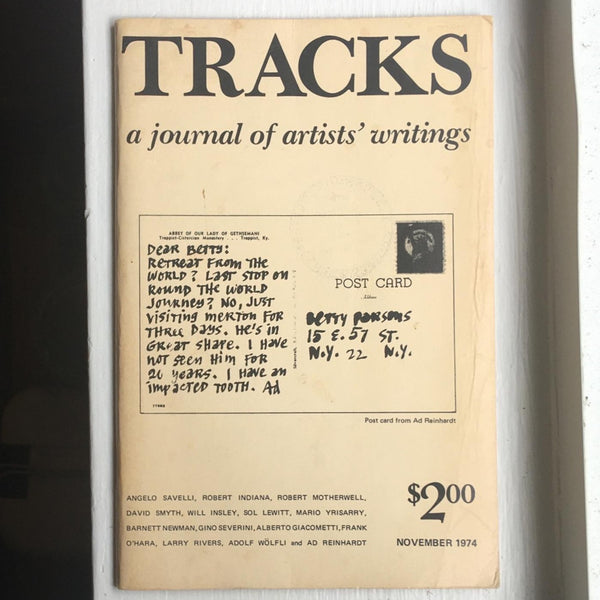Tracks: A Journal of Artists' Writing - November 1974, Volume 1: Issue 01.